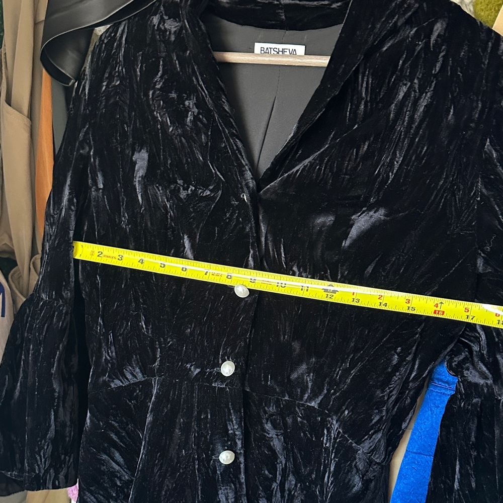 Batsheva Jerri Jacket in Black Crushed Velvet - Picture 6 of 7